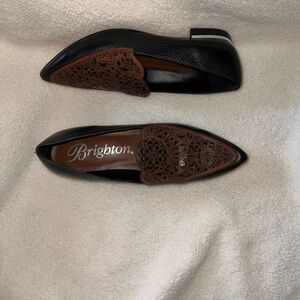 Brighton Women's Black/Camel ESME Loafer 7.5 worn only once!
